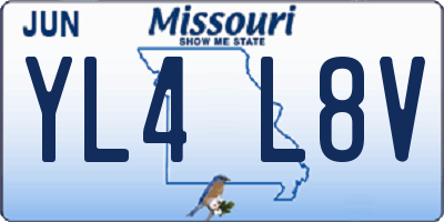 MO license plate YL4L8V