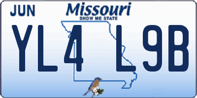 MO license plate YL4L9B