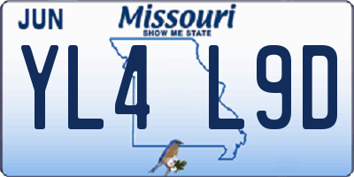 MO license plate YL4L9D