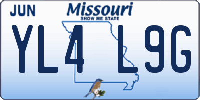 MO license plate YL4L9G