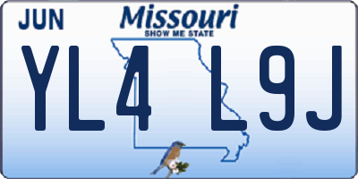 MO license plate YL4L9J