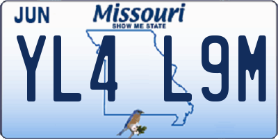 MO license plate YL4L9M
