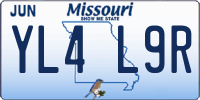MO license plate YL4L9R