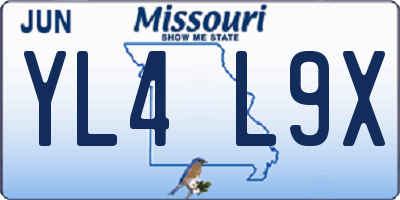 MO license plate YL4L9X