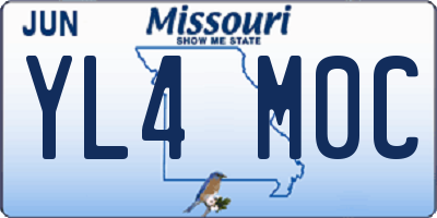 MO license plate YL4M0C