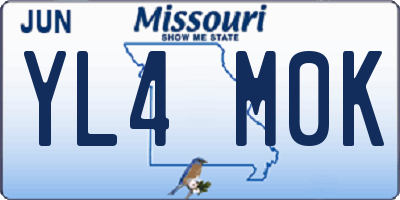 MO license plate YL4M0K