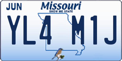 MO license plate YL4M1J
