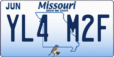 MO license plate YL4M2F