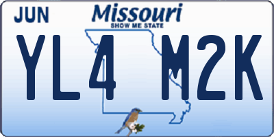 MO license plate YL4M2K