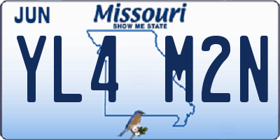 MO license plate YL4M2N