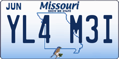 MO license plate YL4M3I