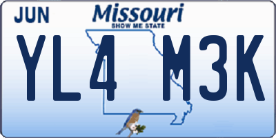 MO license plate YL4M3K