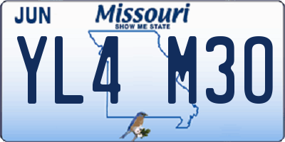 MO license plate YL4M3O