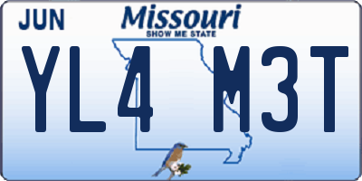 MO license plate YL4M3T