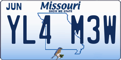 MO license plate YL4M3W