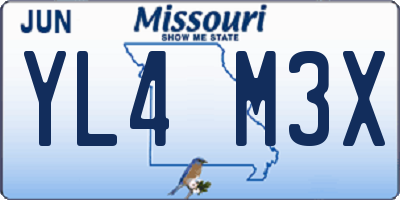 MO license plate YL4M3X