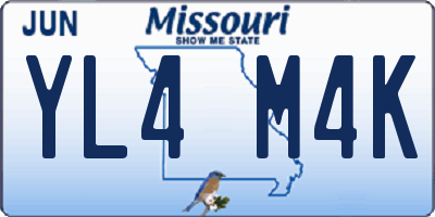 MO license plate YL4M4K