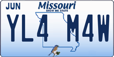 MO license plate YL4M4W