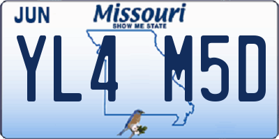 MO license plate YL4M5D