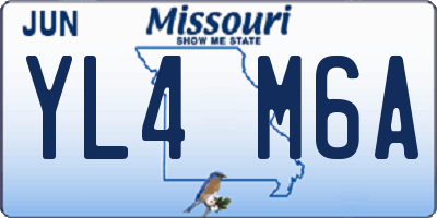 MO license plate YL4M6A