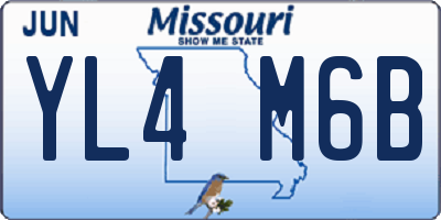 MO license plate YL4M6B