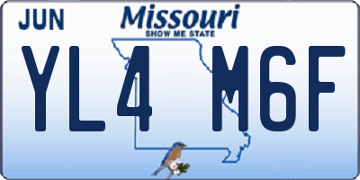 MO license plate YL4M6F
