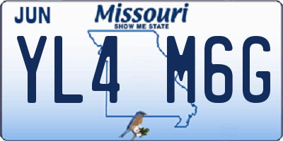 MO license plate YL4M6G