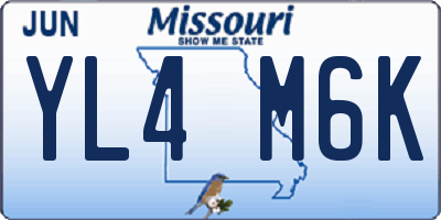 MO license plate YL4M6K