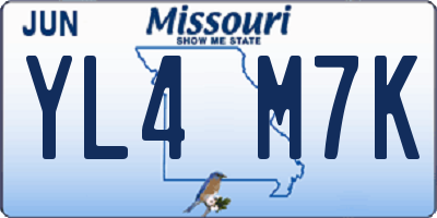 MO license plate YL4M7K