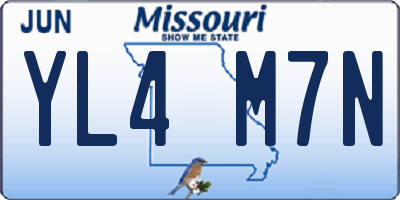 MO license plate YL4M7N