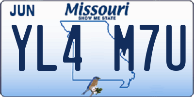 MO license plate YL4M7U