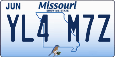 MO license plate YL4M7Z