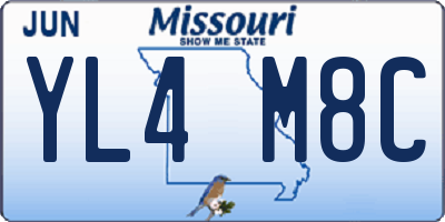 MO license plate YL4M8C