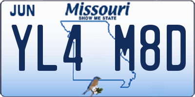 MO license plate YL4M8D