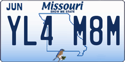 MO license plate YL4M8M