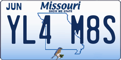 MO license plate YL4M8S