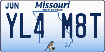 MO license plate YL4M8T