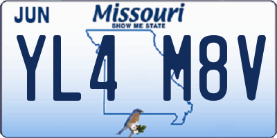 MO license plate YL4M8V