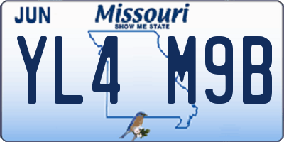 MO license plate YL4M9B