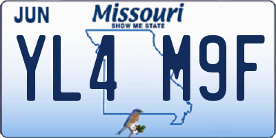 MO license plate YL4M9F