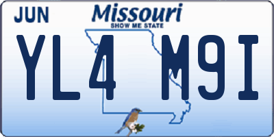 MO license plate YL4M9I