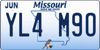 MO license plate YL4M9O