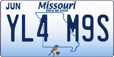 MO license plate YL4M9S