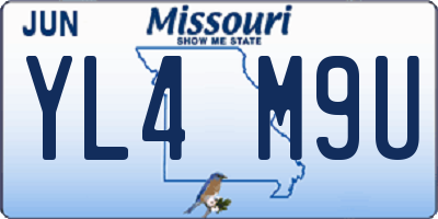MO license plate YL4M9U