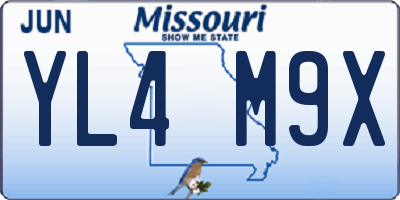 MO license plate YL4M9X