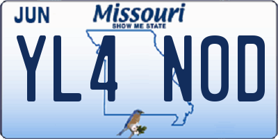 MO license plate YL4N0D