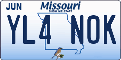 MO license plate YL4N0K