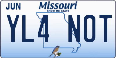 MO license plate YL4N0T