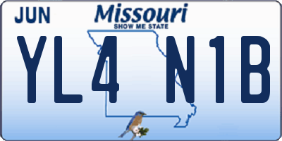 MO license plate YL4N1B