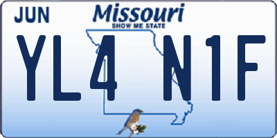 MO license plate YL4N1F
